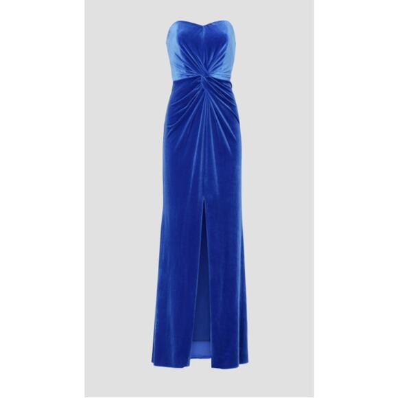 Liv Foster Velvet Strapless Evening Dress Size 14 New with Tags - Picture 3 of 8